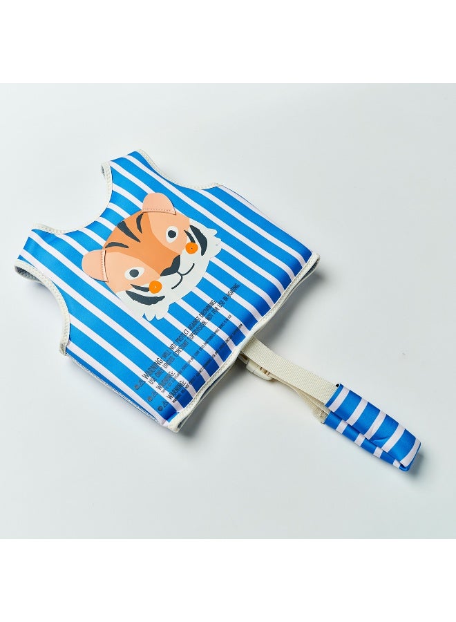 SUNNY LIFE Float Vest for Kids Age 2–3 Years, Tino The Tiger Blue Swim Vest with Front Zip & Adjustable Safety Strap - Image 5